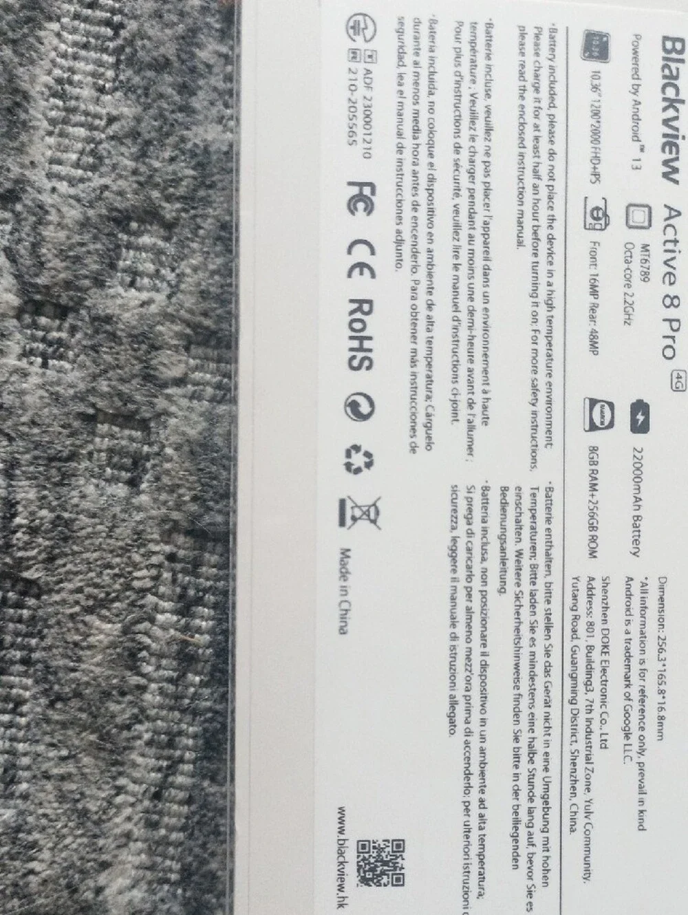 Black Blackview Rugged Tablet with Red-Orange Trim